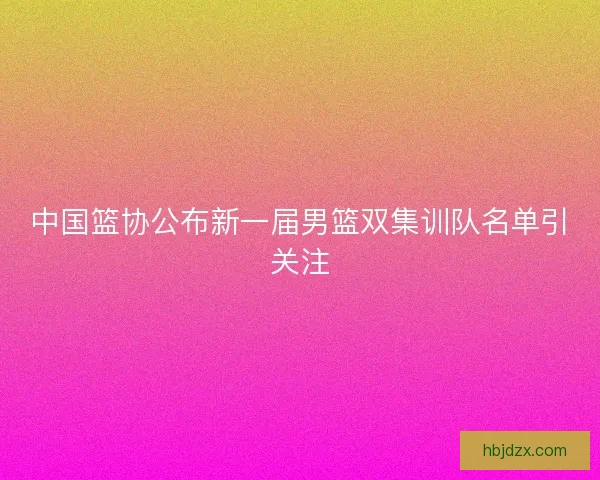 中国篮协公布新一届男篮双集训队名单引关注